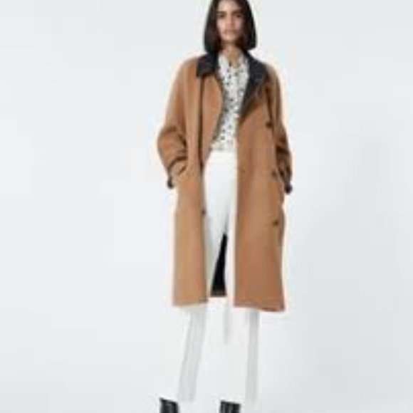 The Kooples Wool Trench Coat with Leather Detailing (NWT) - Picture 2 of 5